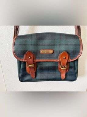 Polo Ralph Lauren vintage tartan  plaid Messenger Bag